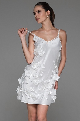 Эффектная сорочка из сетки с цветами белая Флоринда 4274 Mia-Amore Эффектная сорочка из сетки с цветами белая Флоринда 4274 Mia-Amore