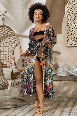 Пляжный халат распашной из вискозы 5349 Пальметта Mia-Amore Пляжный халат распашной из вискозы 5349 Пальметта Mia-Amore