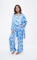 Пижама-тройка женская топ брюки жакет 1172 Cleo голубой