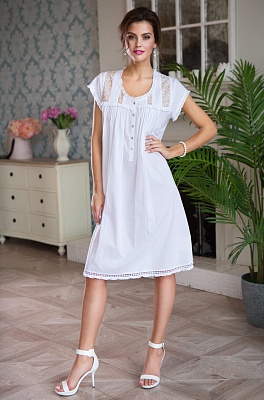 Хлопковая сорочка ночная  рукавом HELENE Хелен 16195/золото Миа-Миа Хлопковая сорочка ночная  рукавом HELENE Хелен 16195/золото Миа-Миа