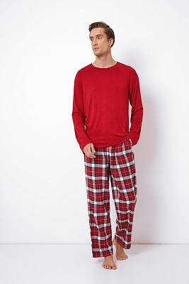Пижама мужская вискозный лонгслив и штаны из фланели MAX Aruelle Литва