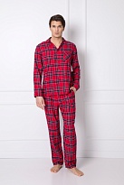 Теплая мужская пижама рубашечного типа с брюками из хлопка DAREN Aruelle