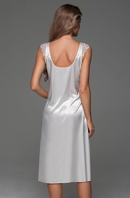 Элегантная шёлковая сорочка ниже колен белая Аделаида 4707 Mia-Amore Элегантная шёлковая сорочка ниже колен белая Аделаида 4707 Mia-Amore