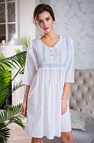 Хлопковая рубашка ночная с рукавом HELENE Хелен 16196/голубой Миа-Миа Хлопковая рубашка ночная с рукавом HELENE Хелен 16196/голубой Миа-Миа